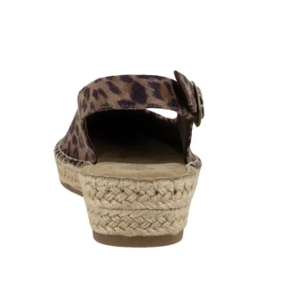 Bella Vita Leopard Slingback Espadrille Size 7.5 Narrow